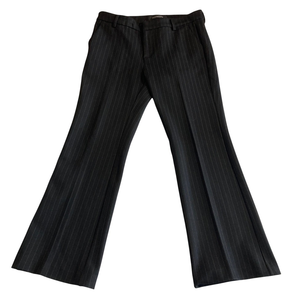 Liverpool Kelsey Flare Trouser Black White Pinstripe Dress Pants 8/29 LM4604LF18